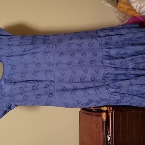 Blue dress.